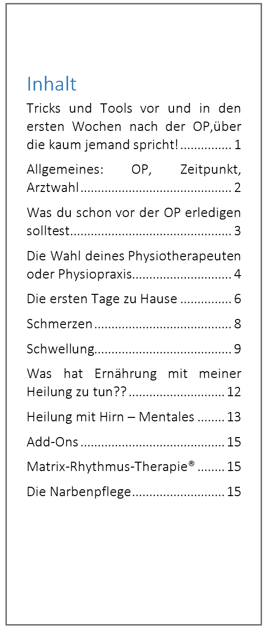Kreuzbandriss-Inhaltsverzeichnis