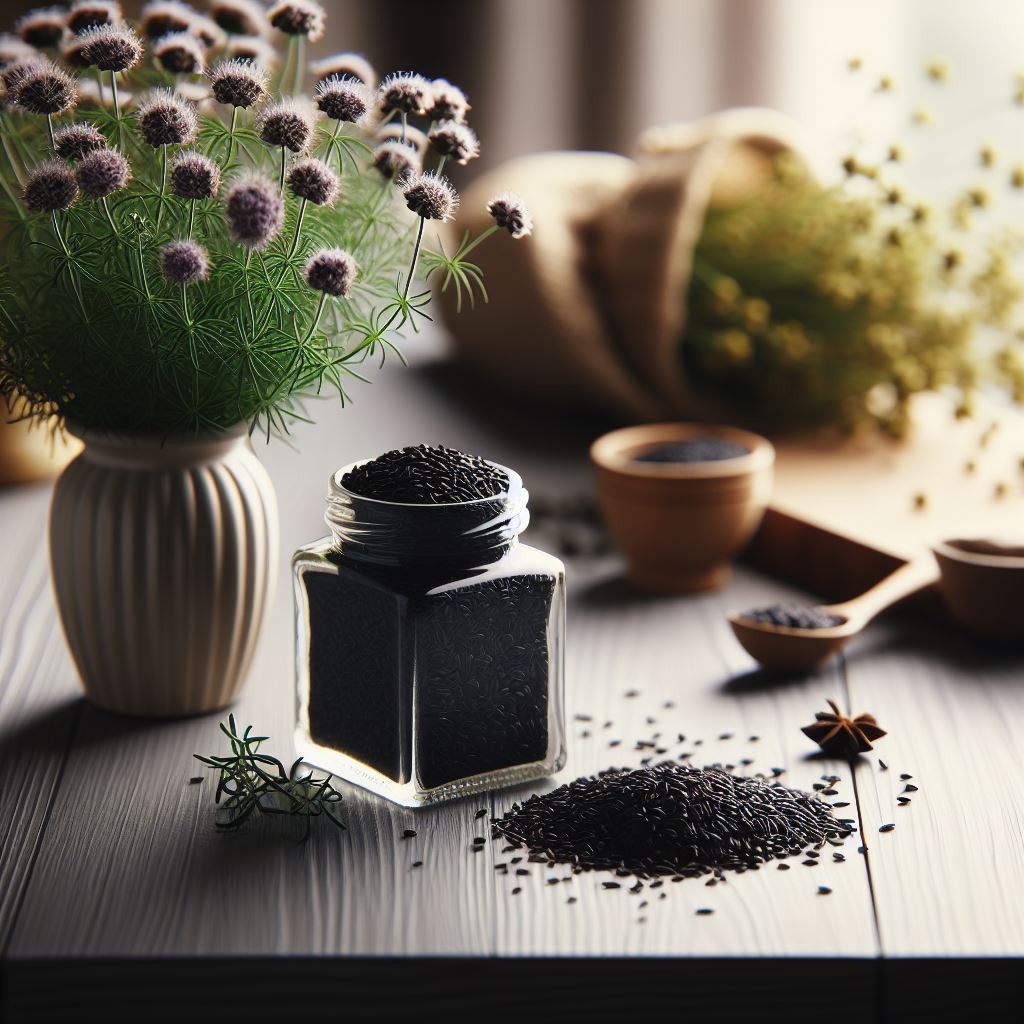 Schwarzkümmelpflanze und Schwarzkümmelsamen